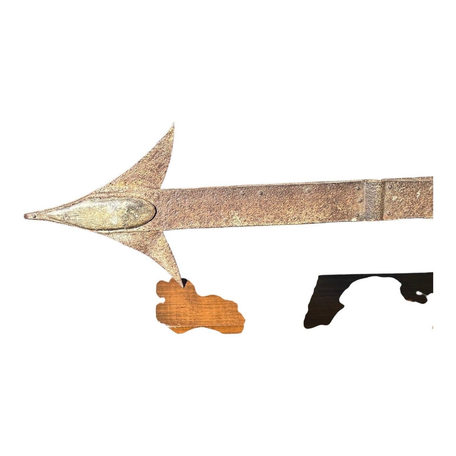 Antique Folk Art Wrought Iron Arrow Directional Trade Sign