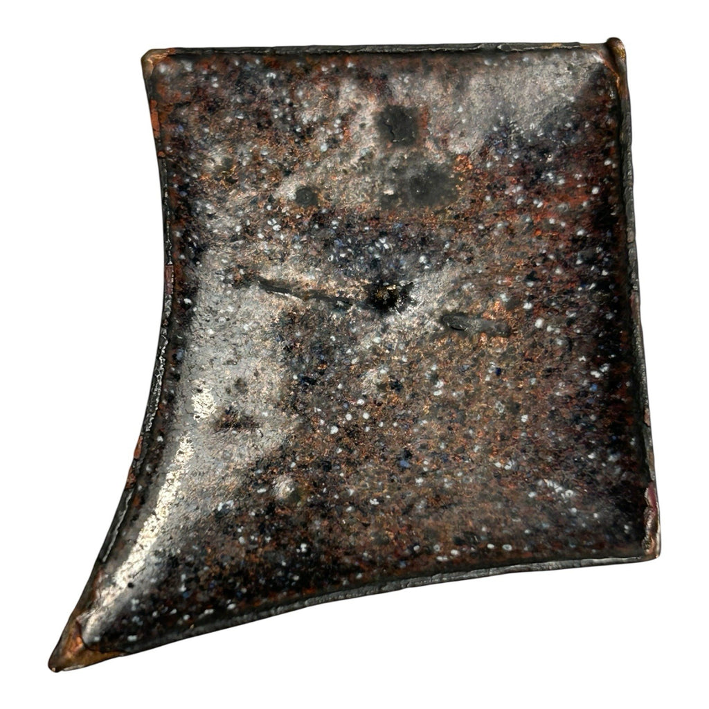 Antique Miniature Enamel Cobalt Portrait of Man on Copper Backing