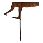 Antique Rustic Folk Art Metal Quail Bird Garden Stake Yard Art Decor