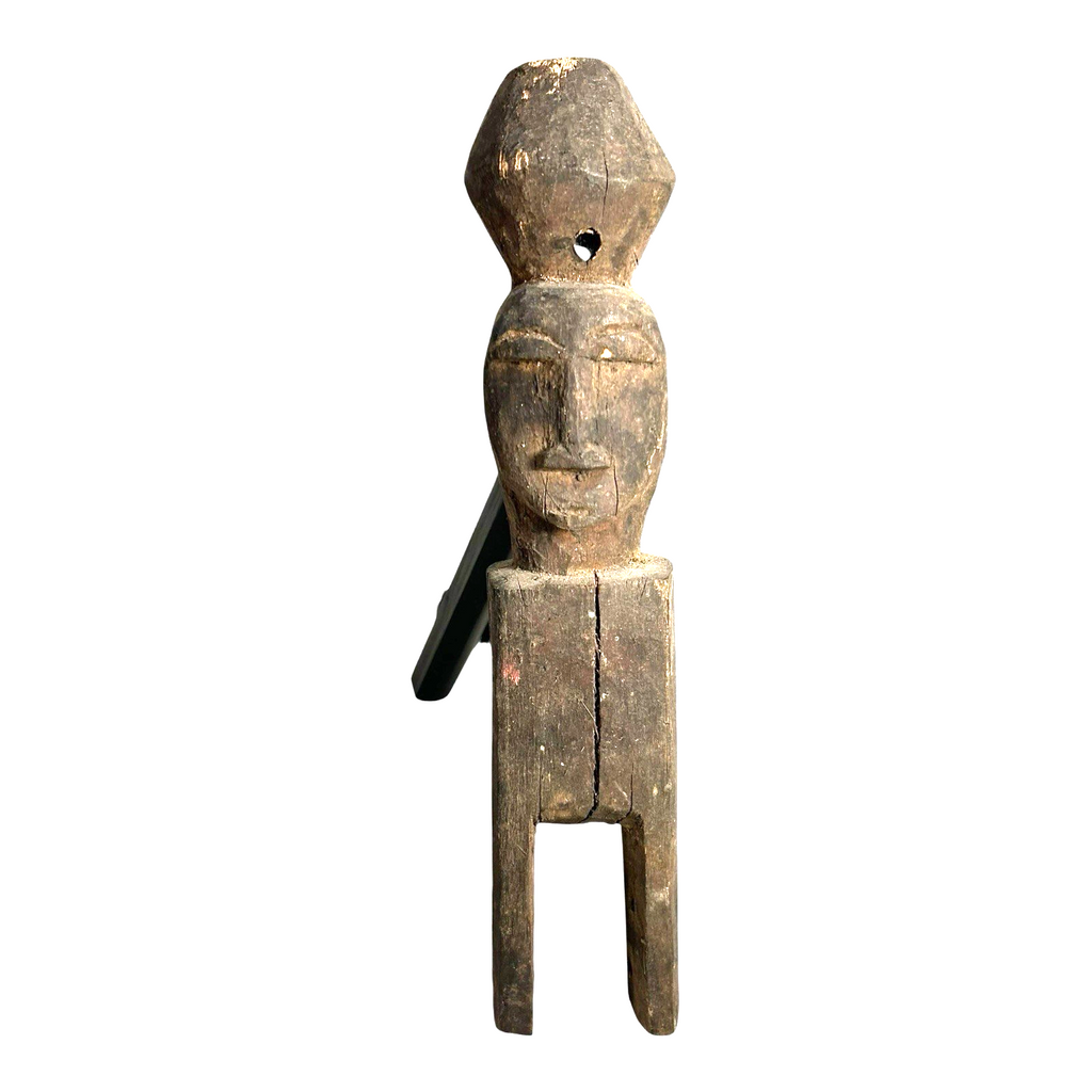 Antique African Baule Hand-Carved Double-Sided Wooden Heddle Pulley - Tribal Art
