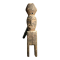 Antique African Baule Hand-Carved Double-Sided Wooden Heddle Pulley - Tribal Art