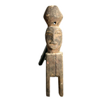 Antique African Baule Hand-Carved Double-Sided Wooden Heddle Pulley - Tribal Art
