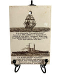 Antique Wedgwood 1911 Calendar Advertising Tile US Battle Ships