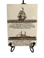 Antique Wedgwood 1911 Calendar Advertising Tile US Battle Ships