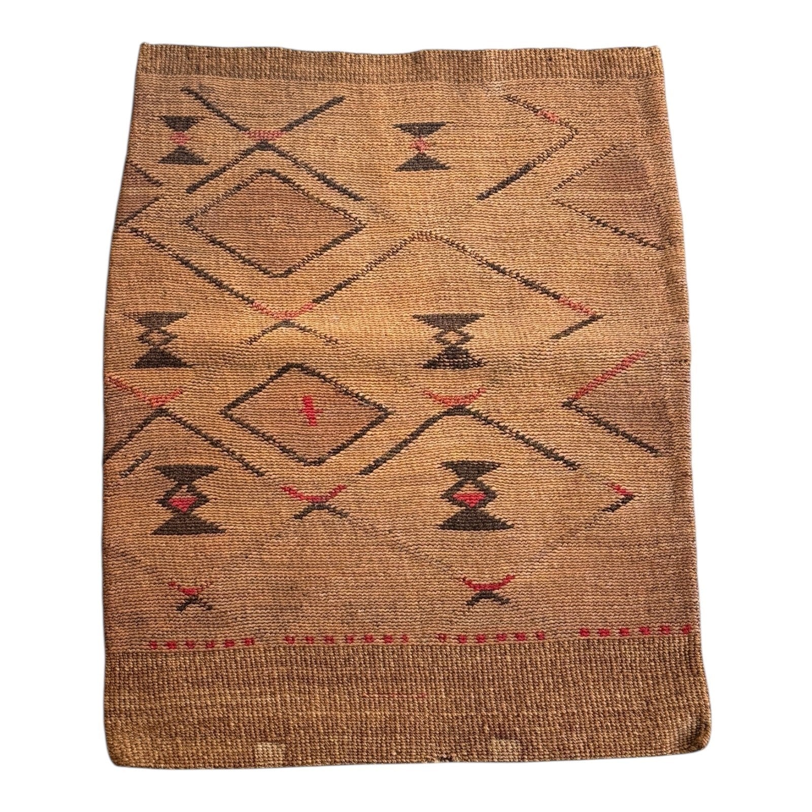 Antique Native American Plateau Nez Perce Double Sided Corn Husk Flat Bag