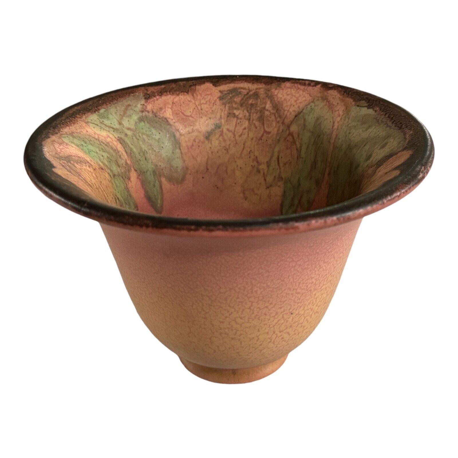 Vintage Rookwood Mottled Coral Matte Glaze Floral Vase (Signed, Delia Workum)