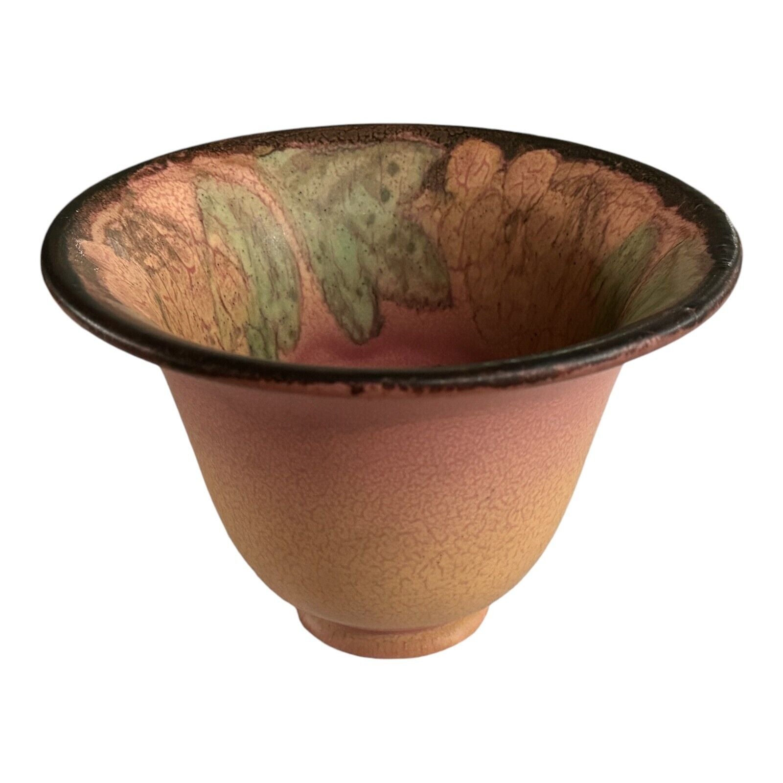 Vintage Rookwood Mottled Coral Matte Glaze Floral Vase (Signed, Delia Workum)
