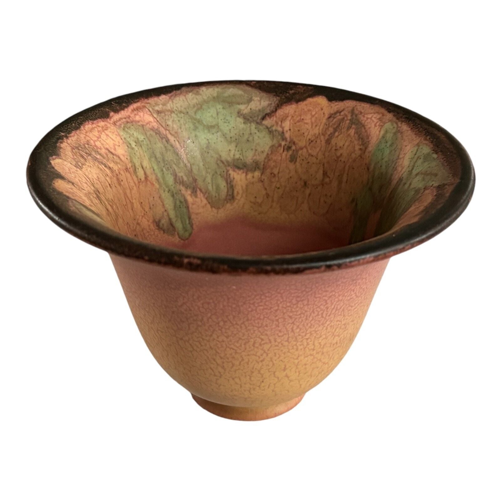 Vintage Rookwood Mottled Coral Matte Glaze Floral Vase (Signed, Delia Workum)
