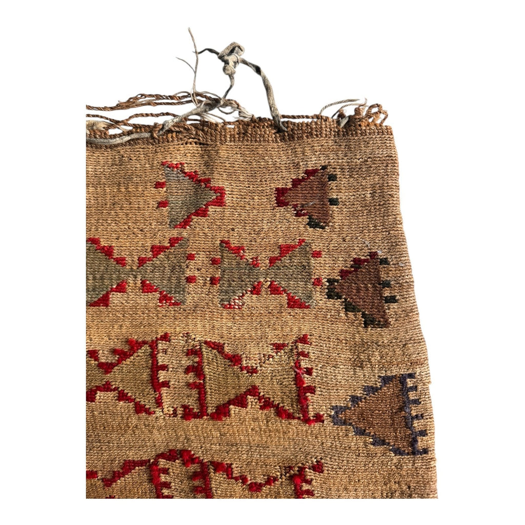Antique Native American Plateau Nez Perce Double Sided Corn Husk Flat Bag