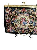 Vintage Tapestry Needlepoint Clutch Purse