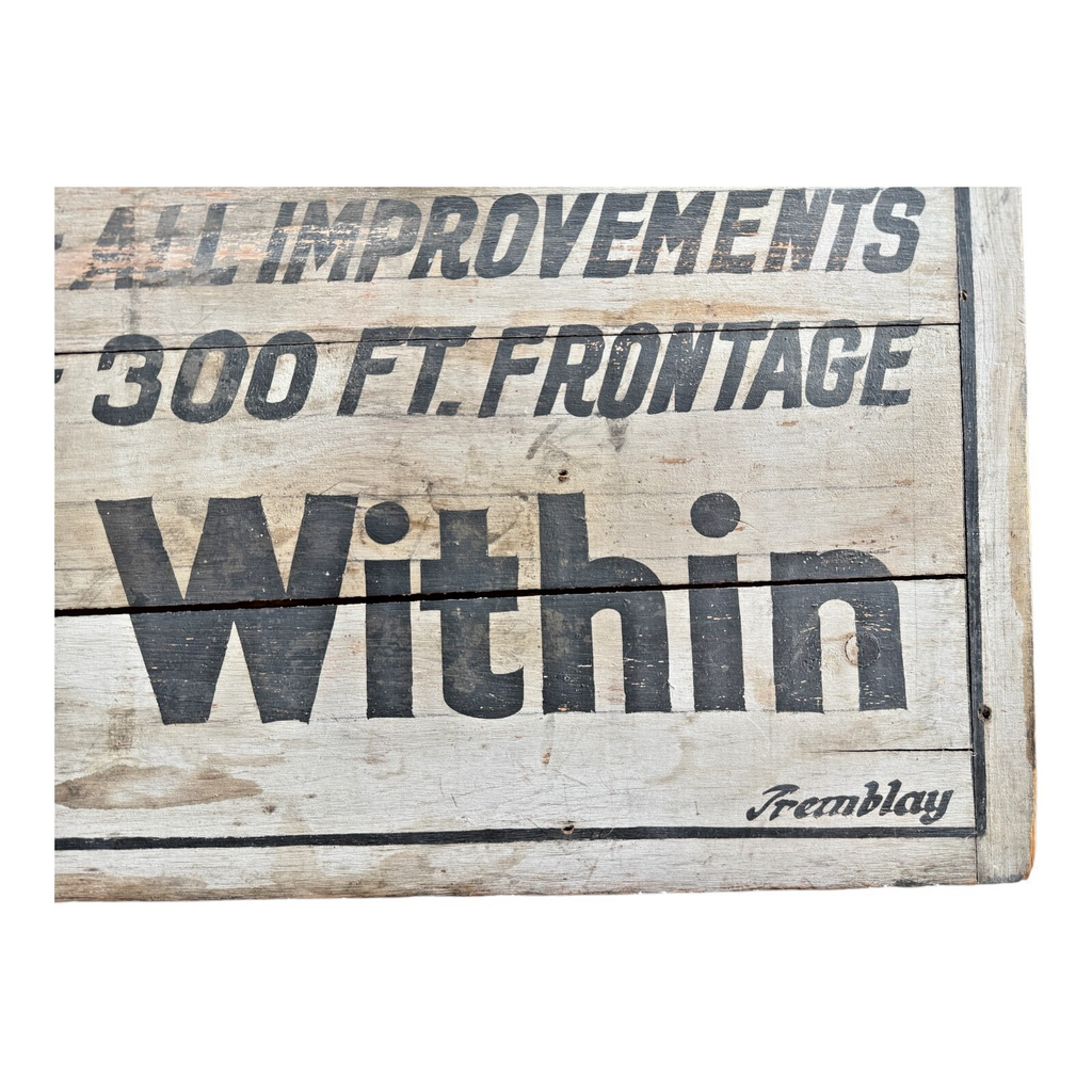 Antique Americana Wooden FOR SALE House Real Estate Advertising Sign