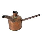 Antique Hand-Hammered Copper Oil Can with Side Handle & Long Spout
