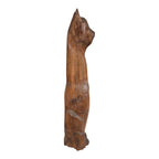 Vintage Tall Mid-Century Handcarved Folk Art Primitive Wooden Cat Statue
