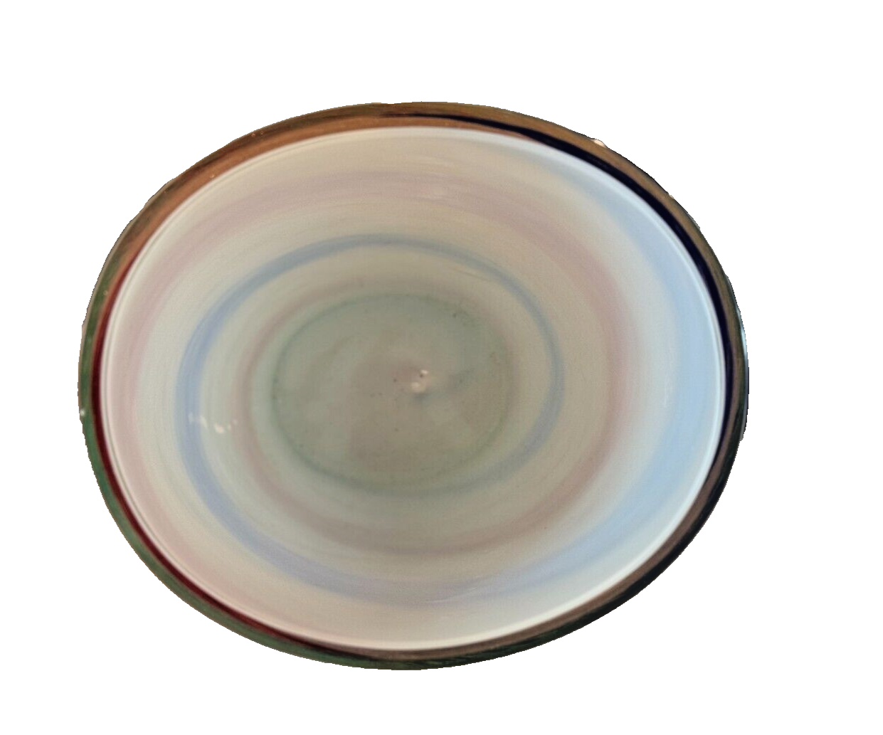 Vintage Murano Pink Blue Striped Aventurine Art Glass Vase (Attr Fratelli Toso)