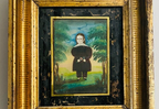 Antique Folk Art Miniature Portrait Painting (Attr James Sanforth Ellsworth)