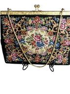 Vintage Tapestry Needlepoint Clutch Purse