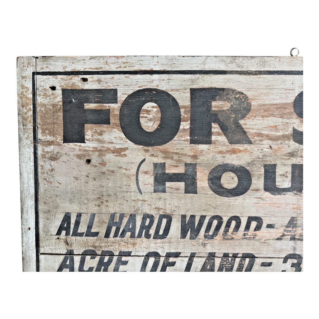Antique Americana Wooden FOR SALE House Real Estate Advertising Sign