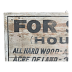 Antique Americana Wooden FOR SALE House Real Estate Advertising Sign