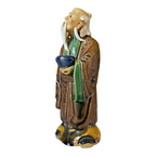 Antique Chinese Export Brown-Glazed Ceramic Mudman Figurine