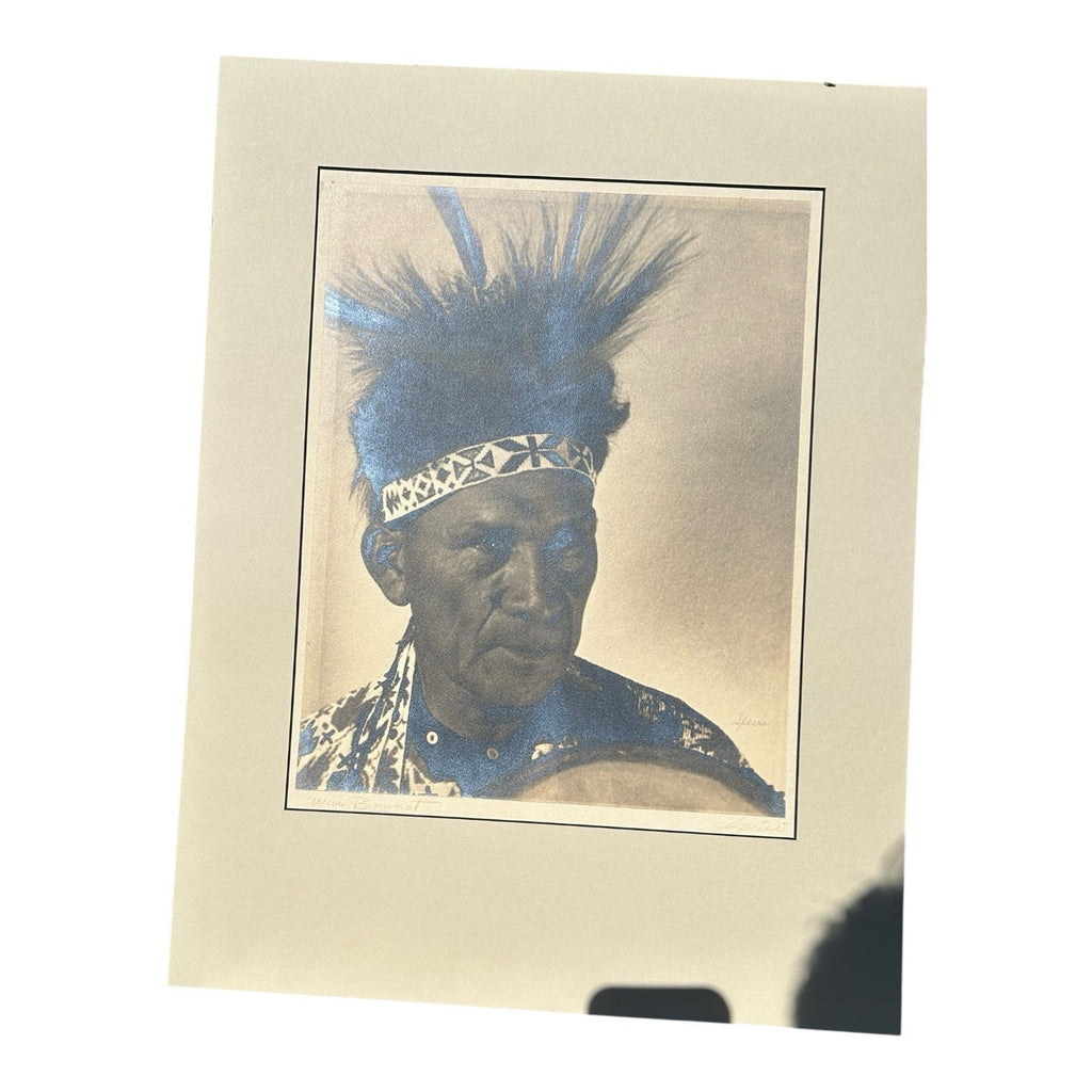 Antique Native American Photograph Entitled War Bonnet by Speirs
