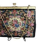 Vintage Tapestry Needlepoint Clutch Purse