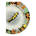 Vintage Bopla Langenthal Swiss Ceramic Bowl - Abstract Pop Art Border