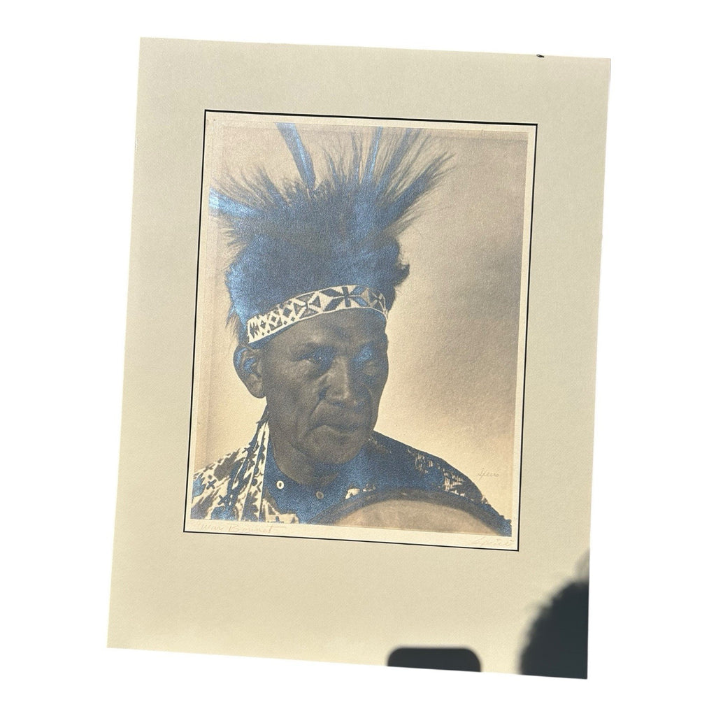 Antique Native American Photograph Entitled War Bonnet by Speirs