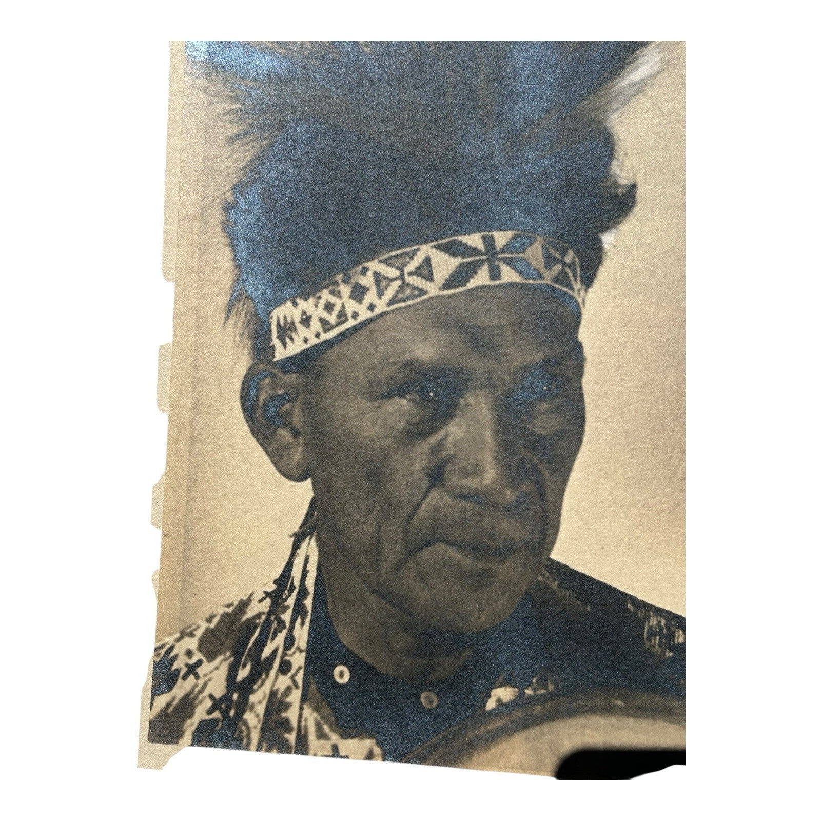Antique Native American Photograph Entitled War Bonnet by Speirs