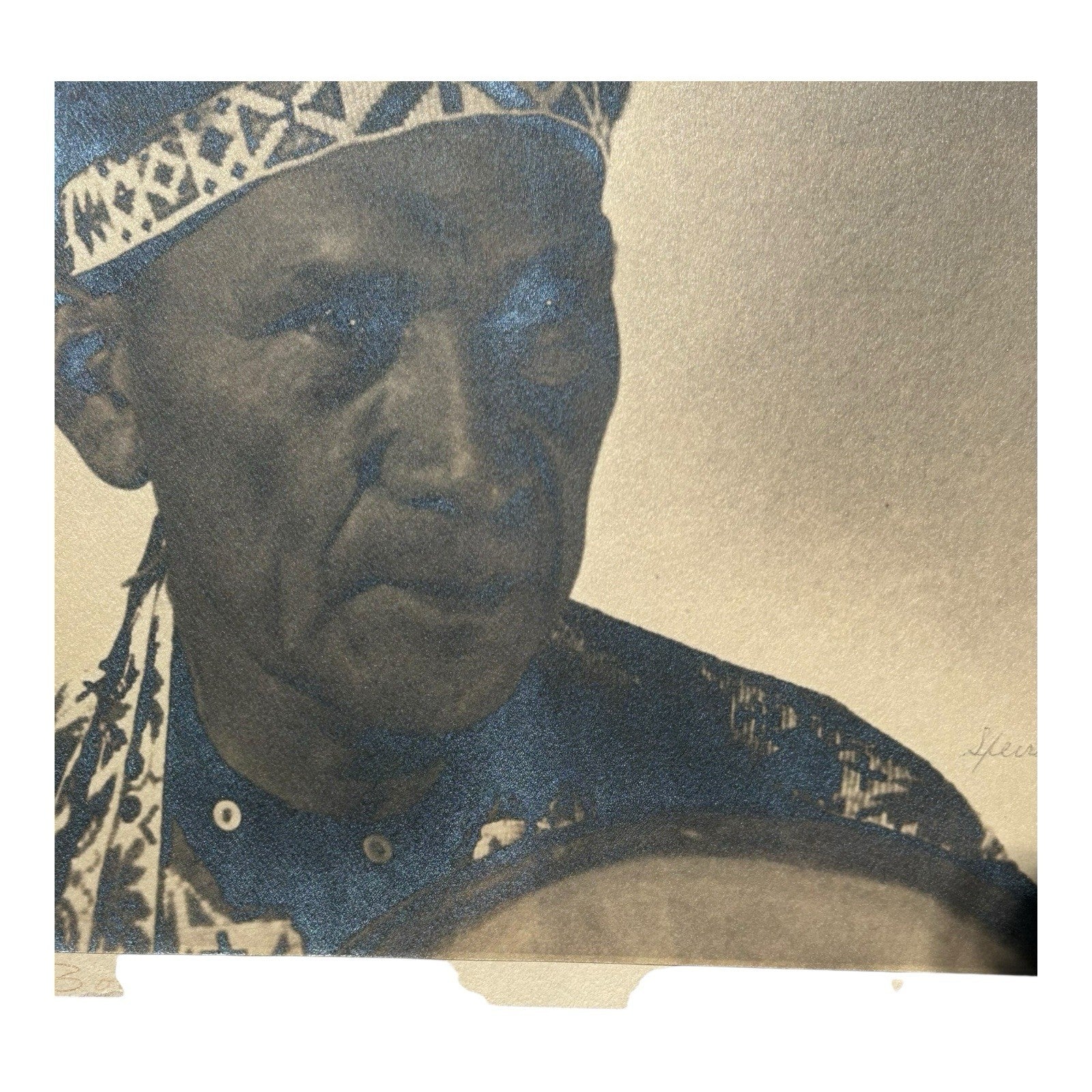 Antique Native American Photograph Entitled War Bonnet by Speirs