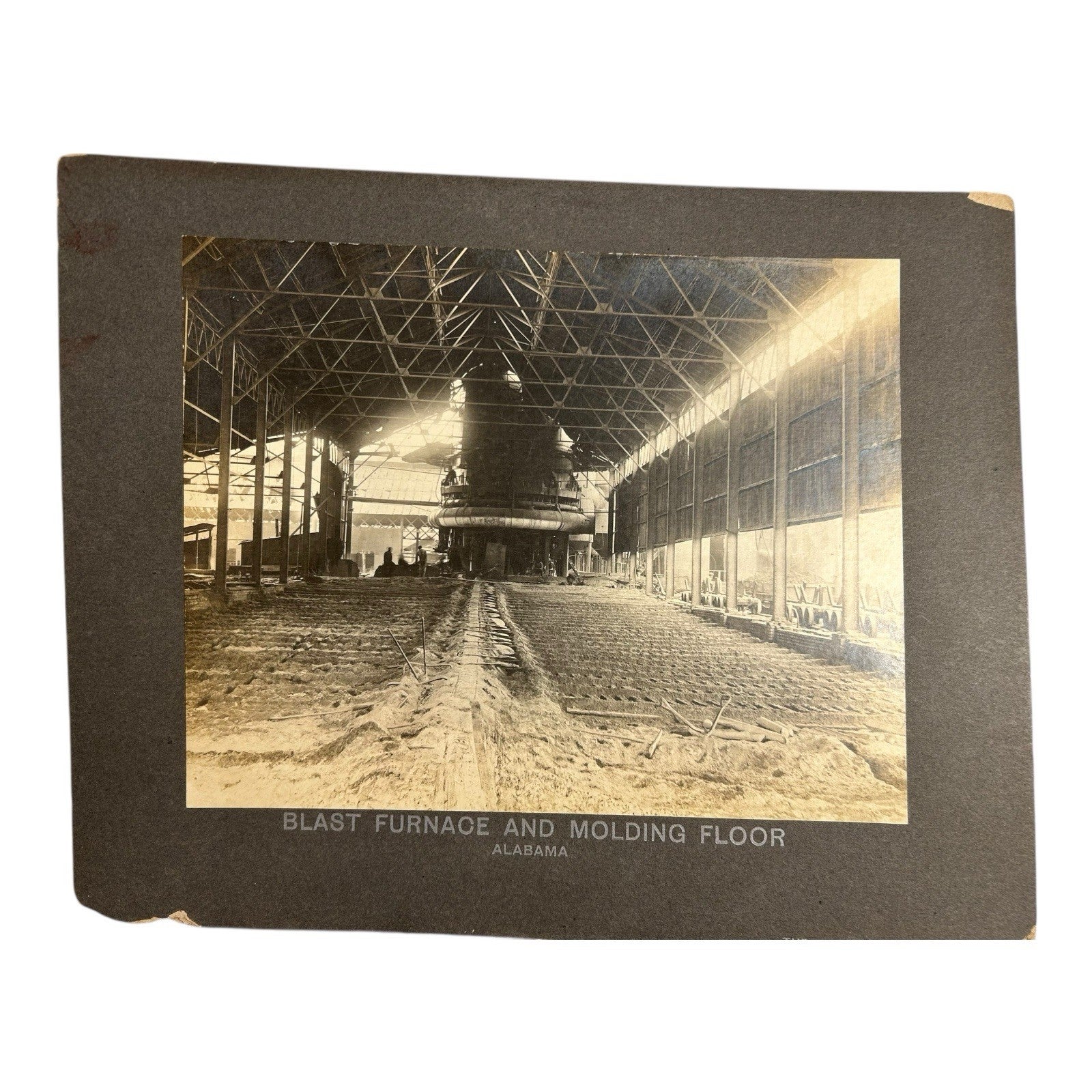 Antique Large Cabinet Card Early Photograph Blast Furnace Owned by Mike Wolfe