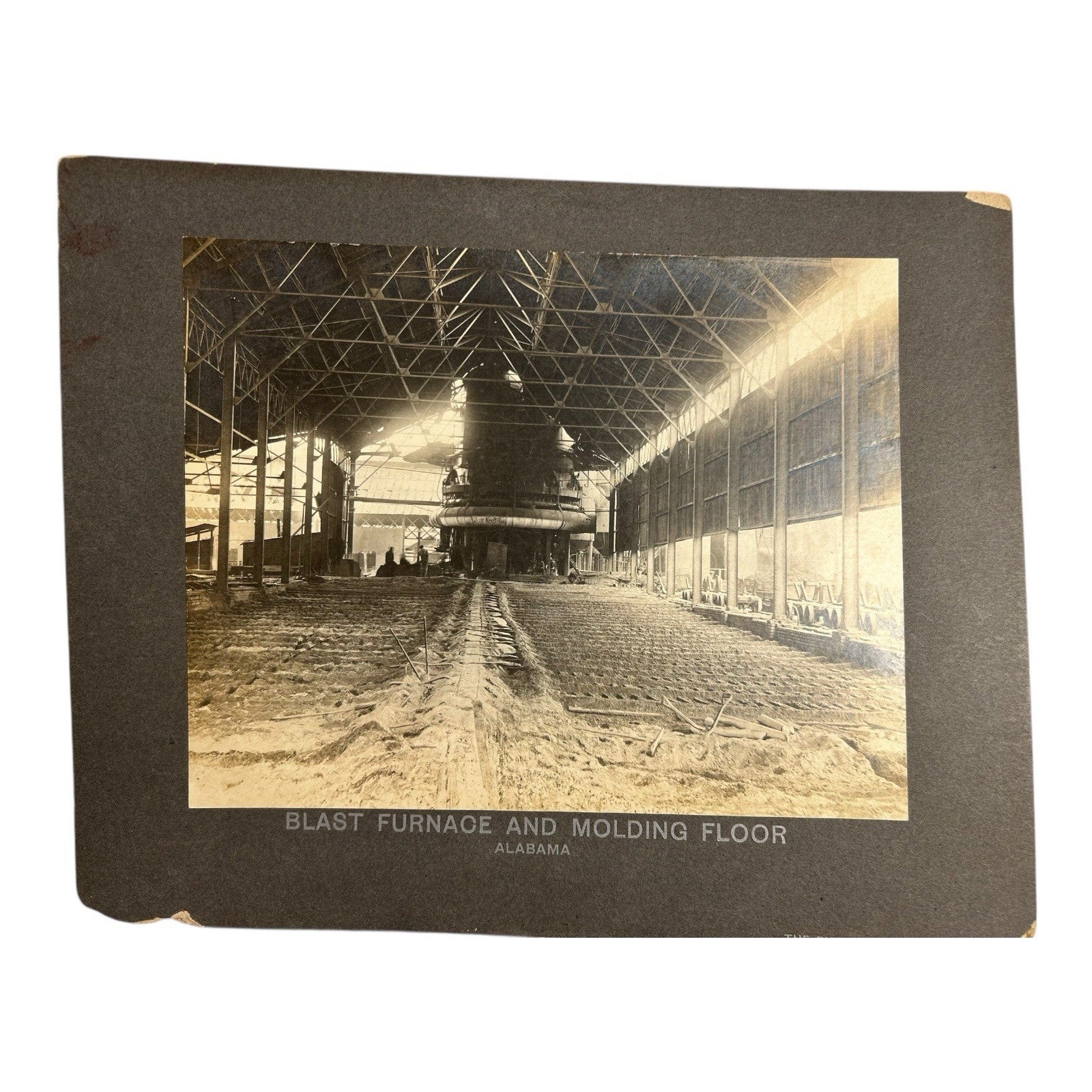 Antique Large Cabinet Card Early Photograph Blast Furnace Owned by Mike Wolfe