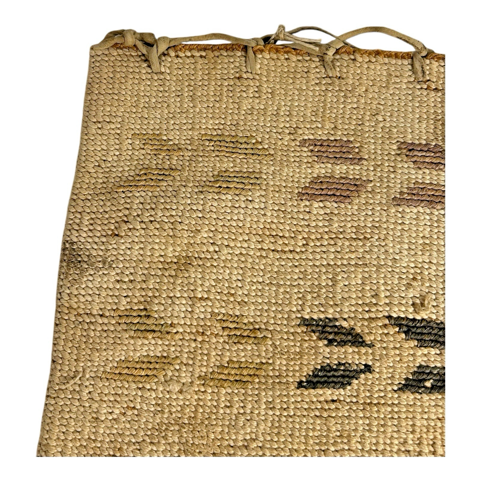Antique Native American Nez Perce Corn Husk Woven Flat Bag