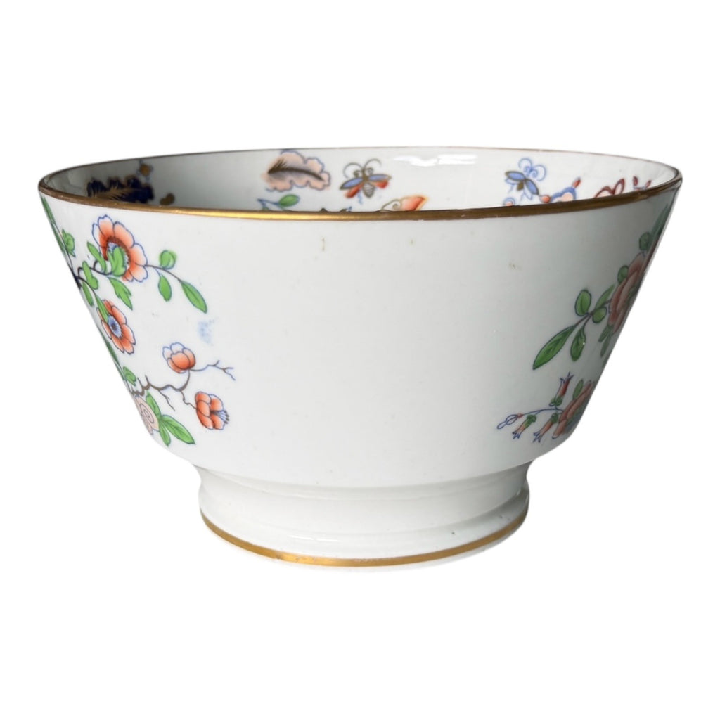Antique 1800s English Ironstone Bowl - Imari Jardiniere Pattern & Cobalt Blue