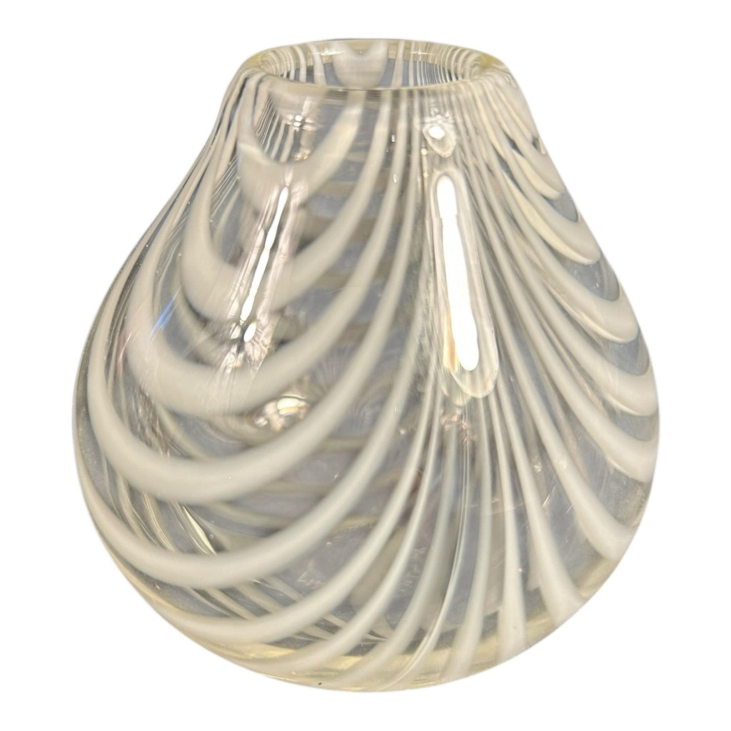 Vintage Handblown Tear Drop Swirl Design Art Glass Vase - Signed, Maija Carlson