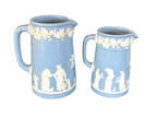 Antique Wedgwood Blue Jasperware Pottery Pitchers – Set of 2