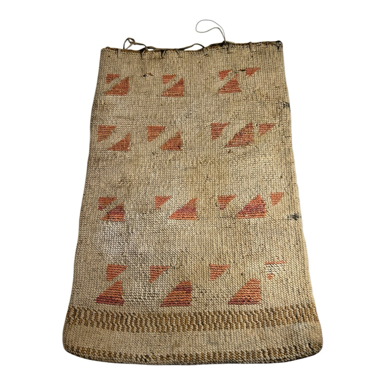 Antique Native American Nez Perce Corn Husk Woven Flat Bag