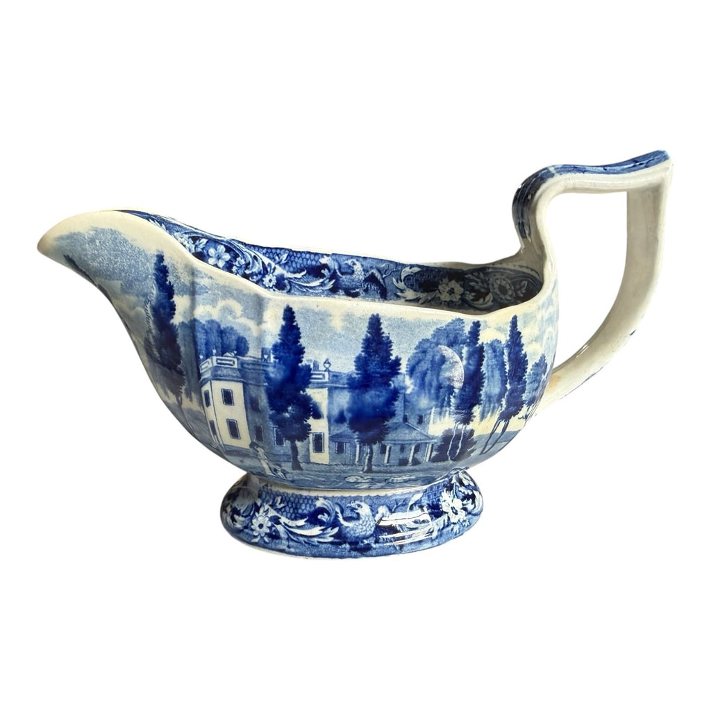 Antique Historical Staffordshire Blue Transferware Gravy Sauce Boat – Hoboken NJ