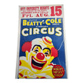 Vintage Clyde Beatty & Cole Bros World's Largest Circus Cardboard Poster