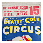 Vintage Clyde Beatty & Cole Bros World's Largest Circus Cardboard Poster