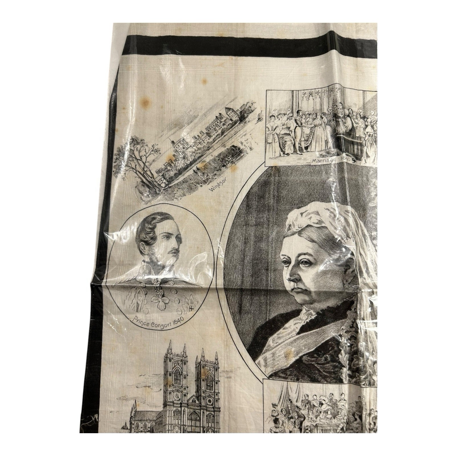 Antique Queen Victoria Commemorative Linen