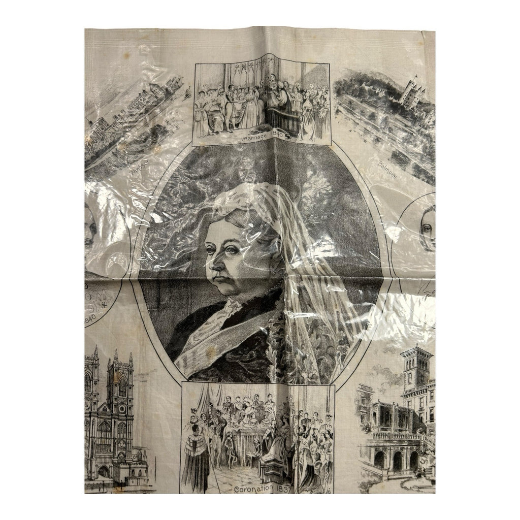 Antique Queen Victoria Commemorative Linen