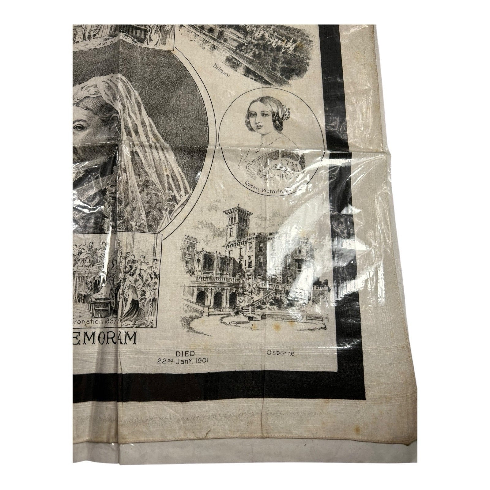 Antique Queen Victoria Commemorative Linen