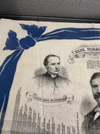 Antique Gospel & Temperance Blue Ribbon Army Leaders Linen