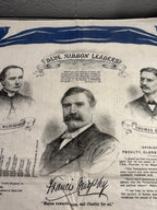 Antique Gospel & Temperance Blue Ribbon Army Leaders Linen