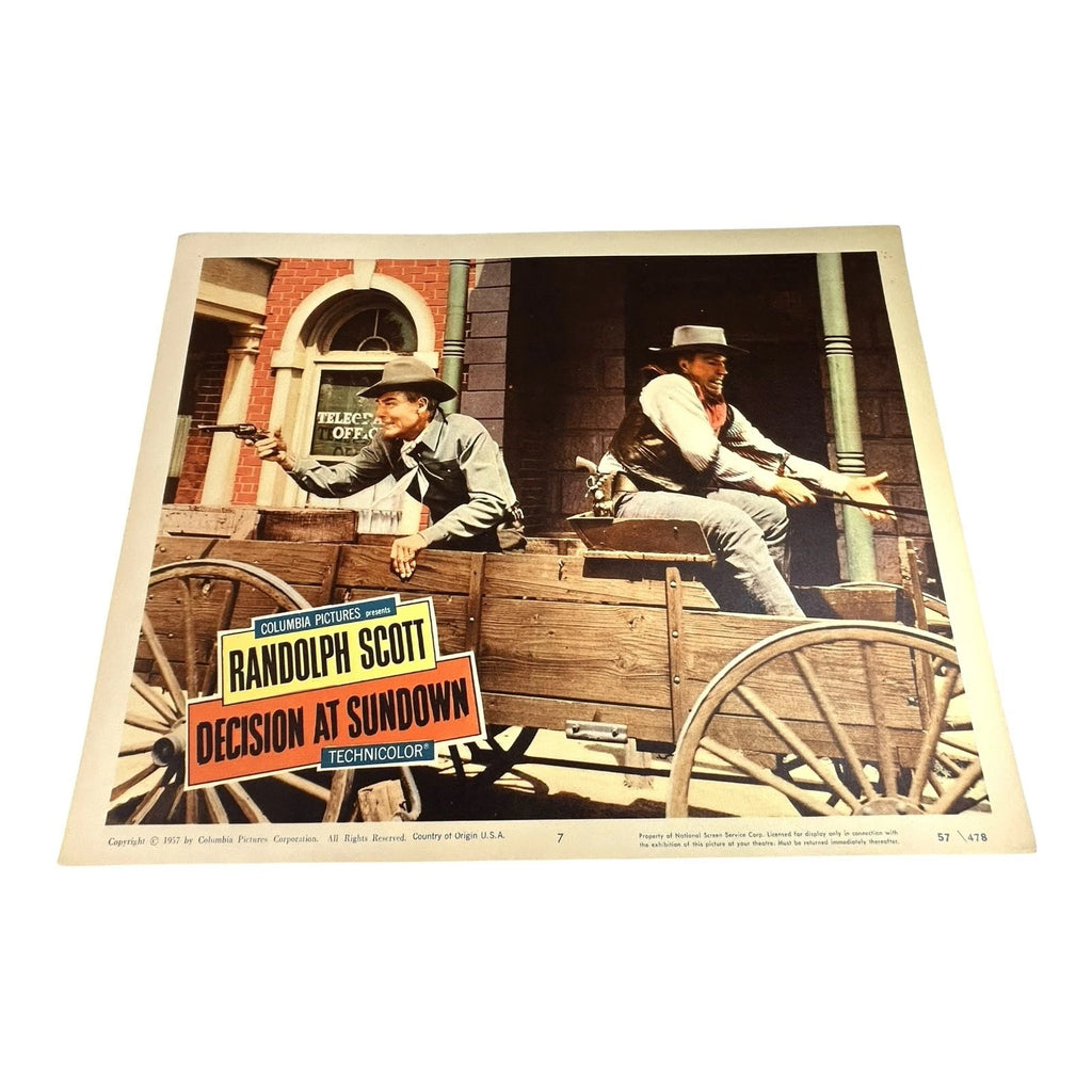 Vintage Western Movie Lobby Card Decision At Sundown 1957 (B)