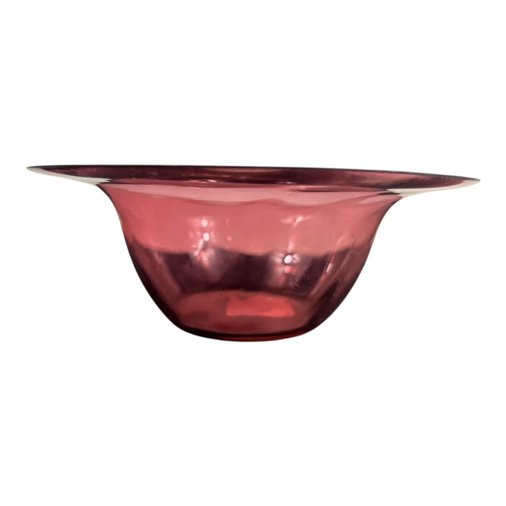 Vintage Set of 3 Cranberry Glass Bowls Owned by Martha Stewart