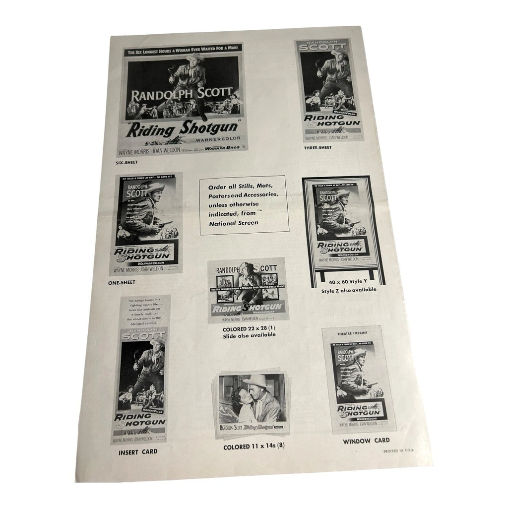 Vintage Movie Press Book Showmans Manual Riding Shotgun 1954