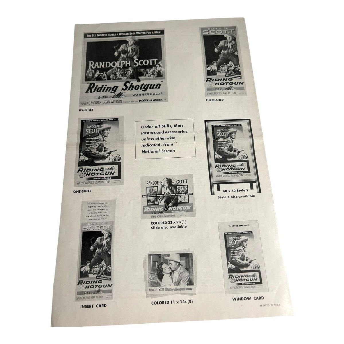 Vintage Movie Press Book Showmans Manual Riding Shotgun 1954
