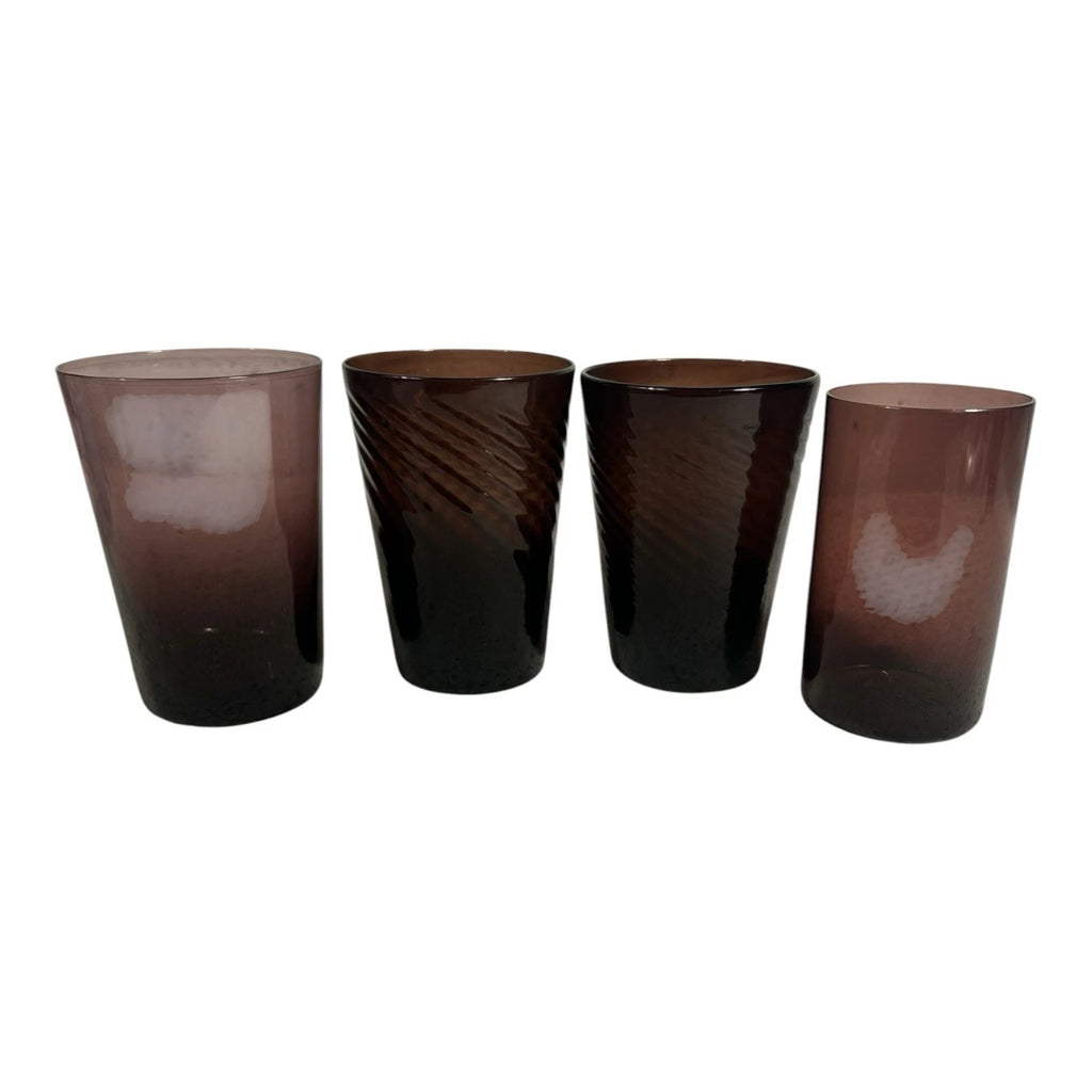 Vintage Lot 4 Amethyst Glass Drinking Glasses Tumblers Owned by Martha Stewart