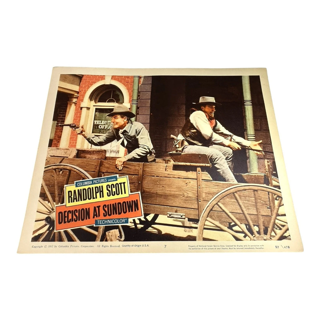Vintage Western Movie Lobby Card Decision At Sundown 1957 (B)